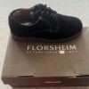 NWOT, pair of boy’s lace up black suede dress shoes by Florsheim, sz 11