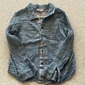 Super soft, linen style, slim fit button up shirt by Splendid, sz 6x