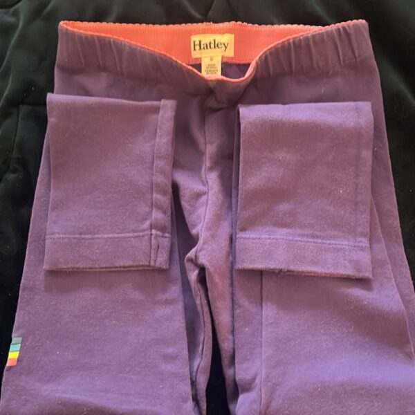 Hatley, like new, pair of girl’s dark purple leggings, size 5