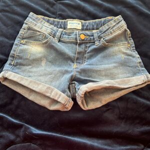 Mayoral, pair of girl’s rolled cuff Jean shorts, size 5