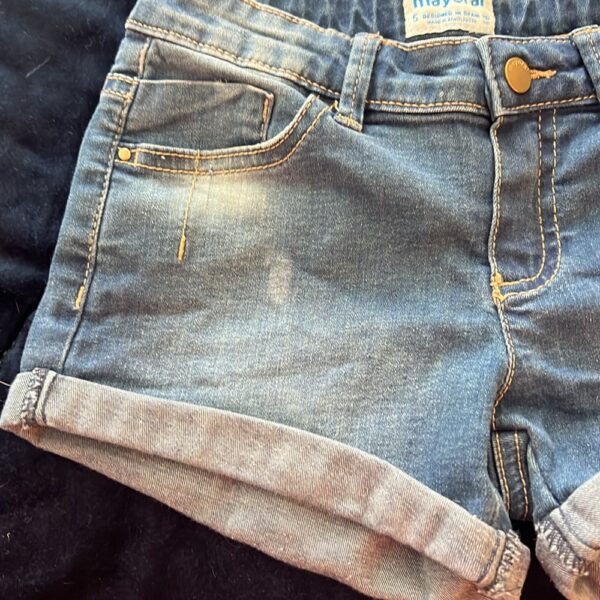 Mayoral, pair of girl’s rolled cuff Jean shorts, size 5