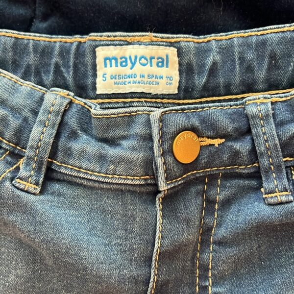 Mayoral, pair of girl’s rolled cuff Jean shorts, size 5