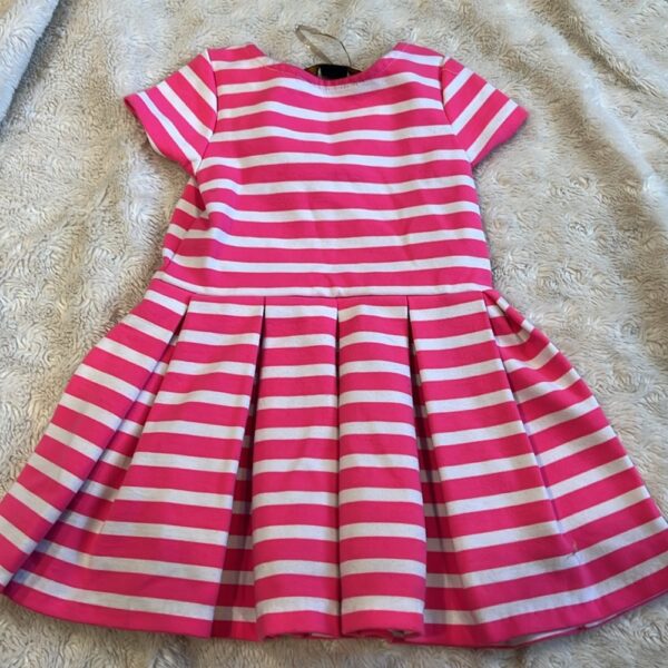 Polo by Ralph Lauren, girl’s pleated dress, pink and white stripes, sz 3t