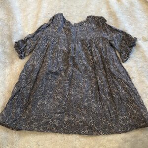 Imoga, lightweight grey lined dress with ruffle sleeves, size 2