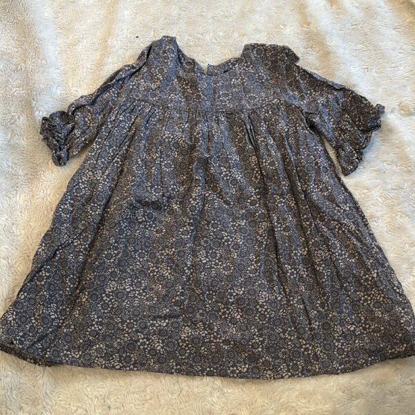 Imoga, lightweight grey lined dress with ruffle sleeves, size 2