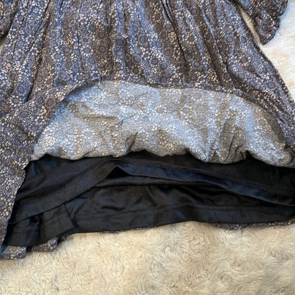 Imoga, lightweight grey lined dress with ruffle sleeves, size 2
