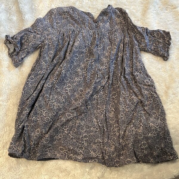 Imoga, lightweight grey lined dress with ruffle sleeves, size 2