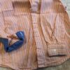 Tooby Doo, orange and white striped long sleeve dress shirt, sz 2t