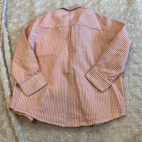 Tooby Doo, orange and white striped long sleeve dress shirt, sz 2t