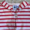 NWOT, Petit Bateau, salmon and white striped short sleeved sweater dress, 36 mos