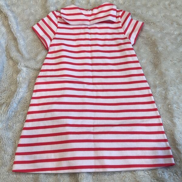 NWOT, Petit Bateau, salmon and white striped short sleeved sweater dress, 36 mos