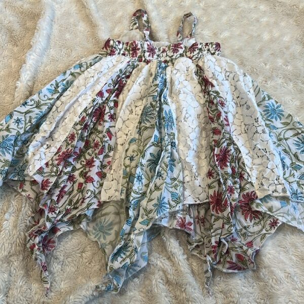 Mimi & Maggie, asymmetrical dress with spaghetti straps, sz 3