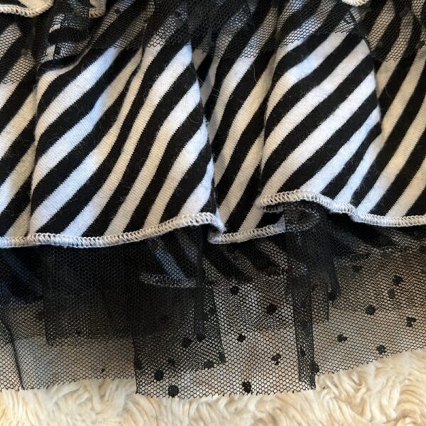 Petit Lem, long sleeved black and white ruffle dress, size 18 months