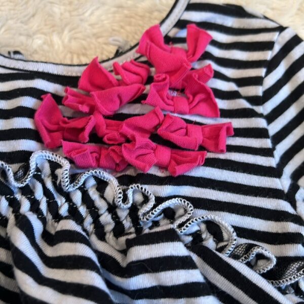 Petit Lem, long sleeved black and white ruffle dress, size 18 months