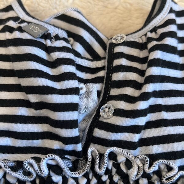 Petit Lem, long sleeved black and white ruffle dress, size 18 months
