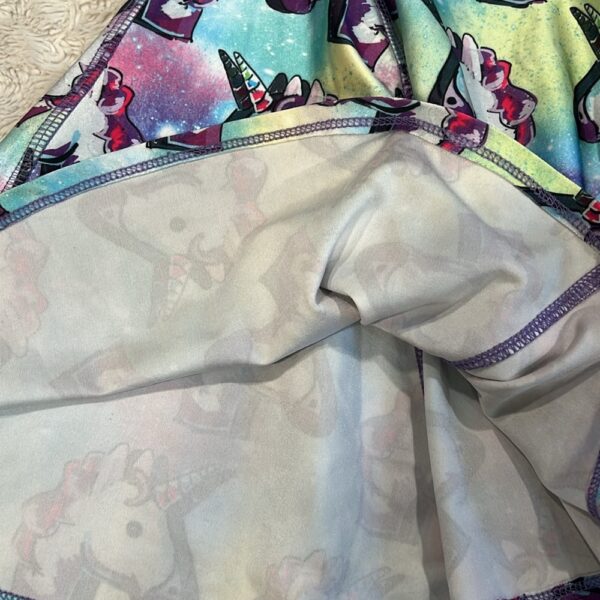 Terez, girl’s Unicorn pattern skater dress, size large (6)
