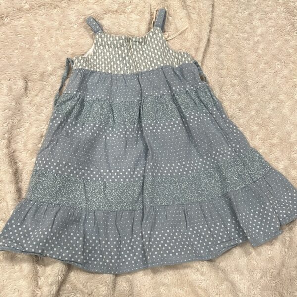 Isobella & Chloe, linen apron dress with lace, size 5