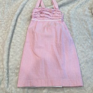 Lilly Pulitzer, classic gingham pink and white tank dress, size 8