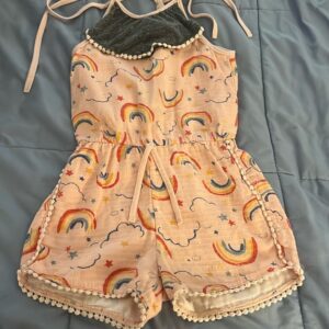 Miki Miette, like new, girl’s rainbow romper, sz 6
