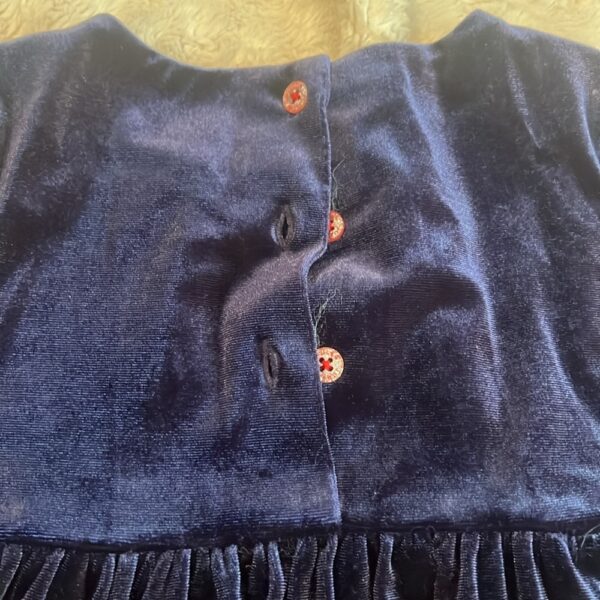 Joules, adorable dark blue velvet long sleeved dress with sequins, size 6