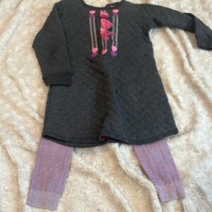 Hatley, 2 pc outfit, double-quilted tunic with sparkle leggings, size 5