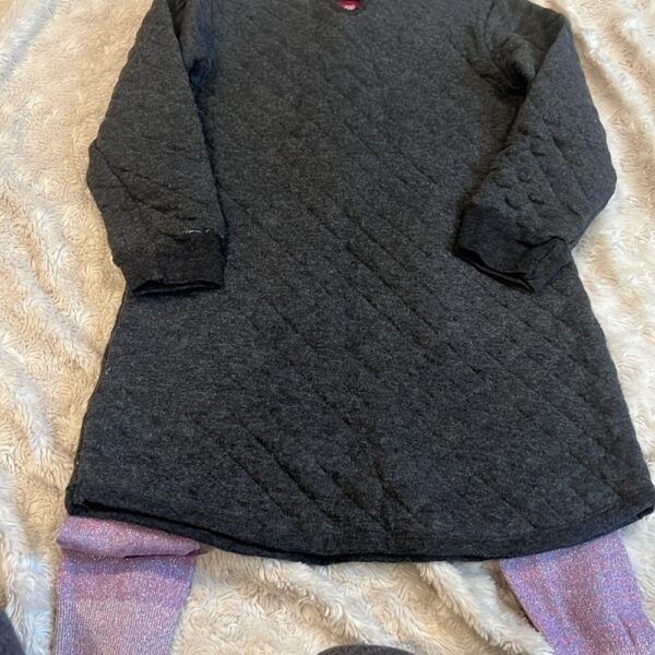 Hatley, 2 pc outfit, double-quilted tunic with sparkle leggings, size 5