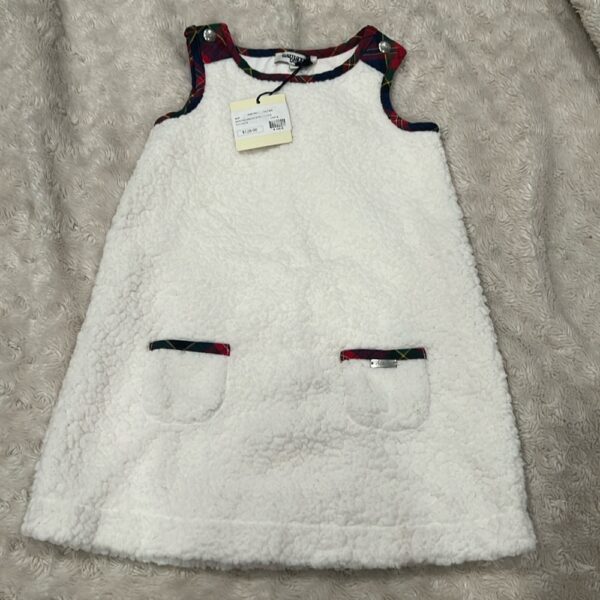 Gaultier Bebe, NWT, quilted white dress with front pockets, sz 3