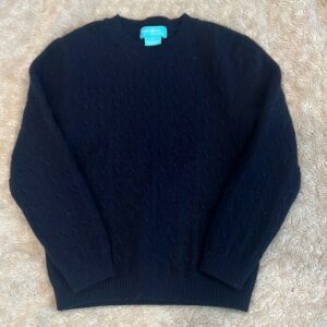 Bambino, girl’s navy cable knit cashmere sweater, size 6