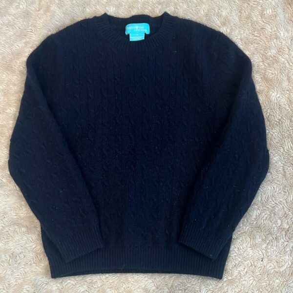 Bambino, girl’s navy cable knit cashmere sweater, size 6