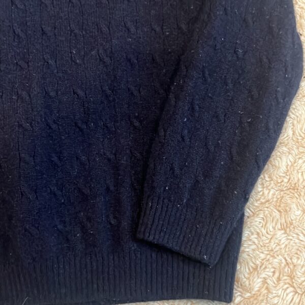 Bambino, girl’s navy cable knit cashmere sweater, size 6