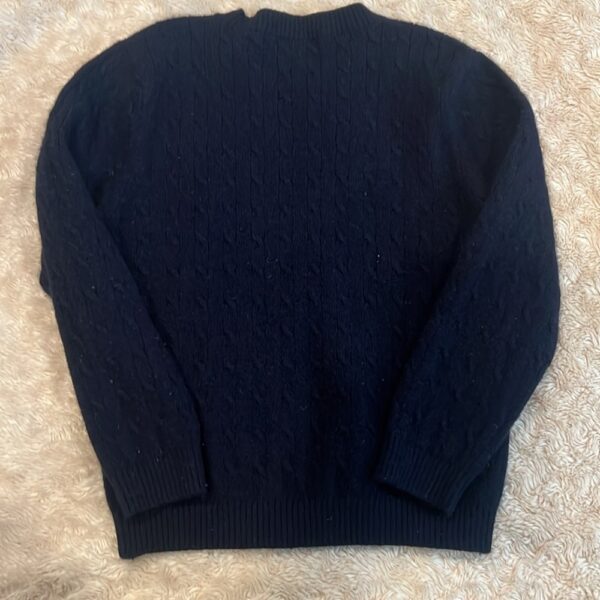 Bambino, girl’s navy cable knit cashmere sweater, size 6