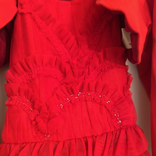 Isobella & Chloe, like new, red and silver holiday dress, size 7