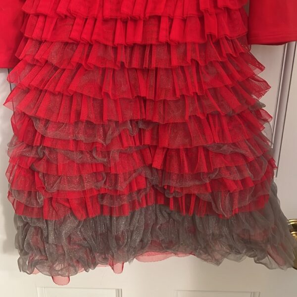 Isobella & Chloe, like new, red and silver holiday dress, size 7