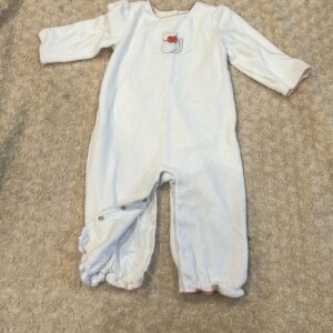 Janie and Jack, white velour Halloween romper, sz 12-18 months