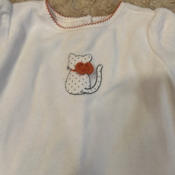 Janie and Jack, white velour Halloween romper, sz 12-18 months