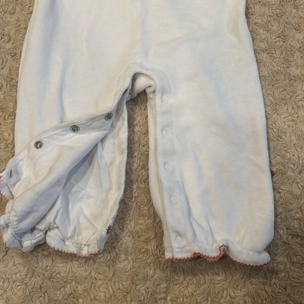 Janie and Jack, white velour Halloween romper, sz 12-18 months