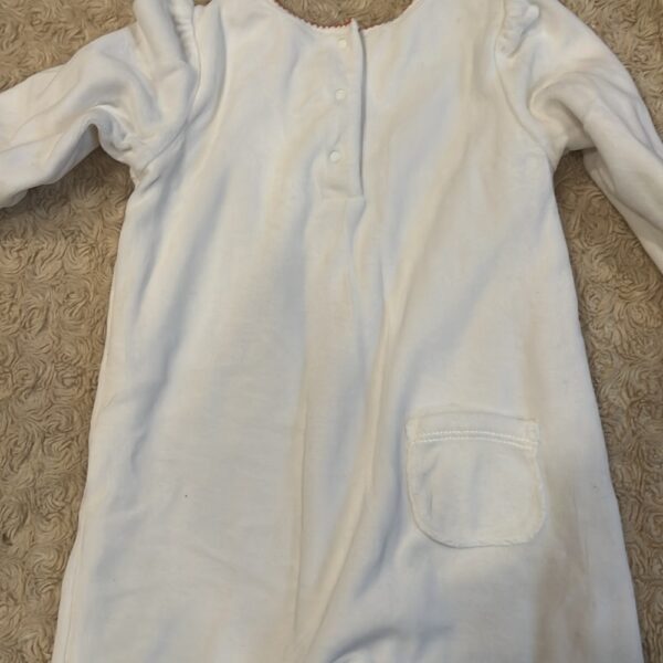 Janie and Jack, white velour Halloween romper, sz 12-18 months