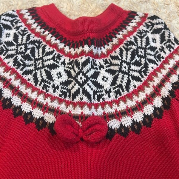 Hanna Andersson, like new, girl’s red holiday sweater dress, sz 3