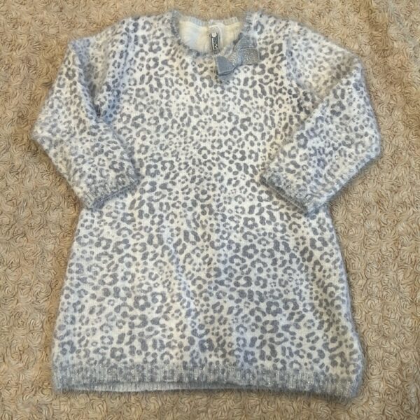 Mayoral, super soft and cozy white and silver sweater dress, sz 24 months
