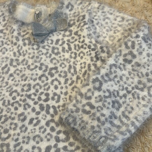 Mayoral, super soft and cozy white and silver sweater dress, sz 24 months