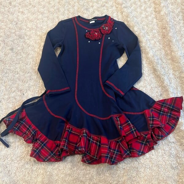 Kate Mack, navy and red twirly skirt dress, size 4