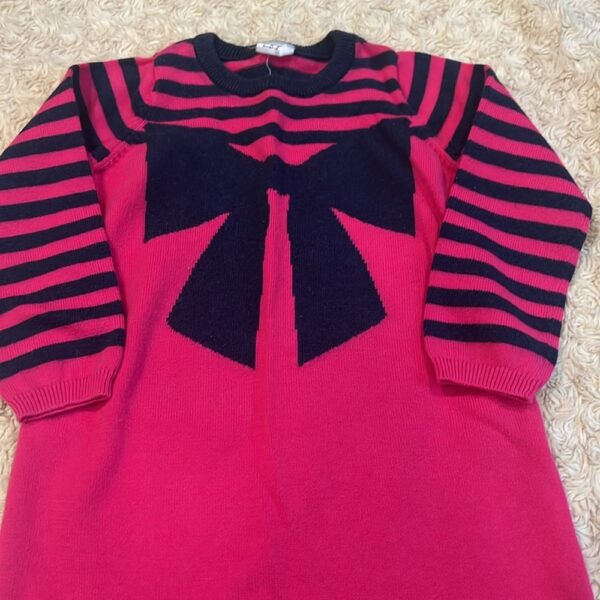 EGG Baby, pink and navy sweater dress, size 24 months