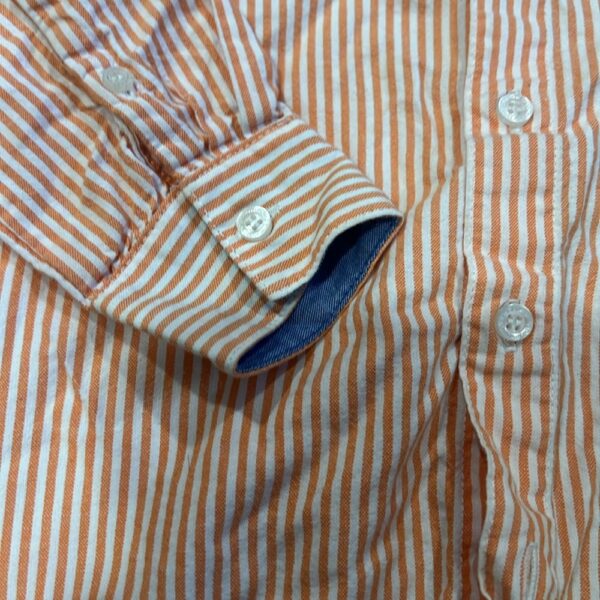 Tooby Doo, orang and white collared button-up shirt, sz 4T