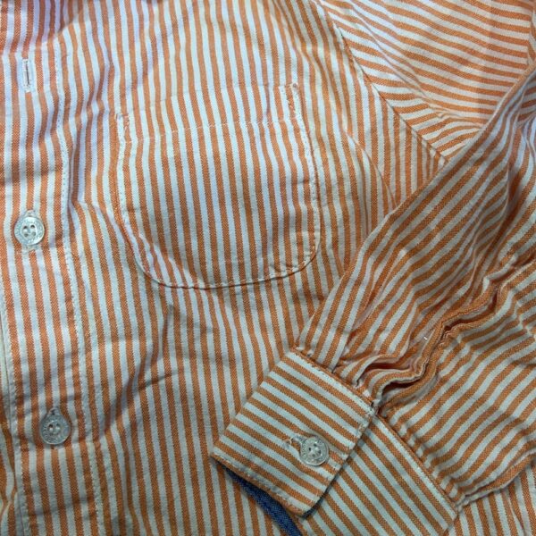 Tooby Doo, orang and white collared button-up shirt, sz 4T