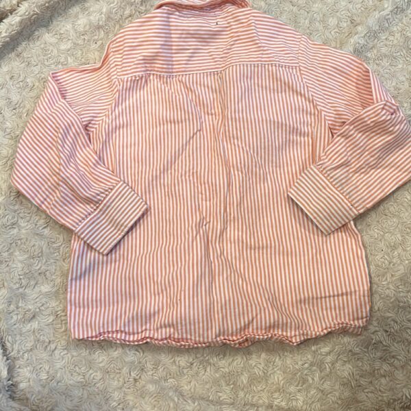 Tooby Doo, orang and white collared button-up shirt, sz 4T