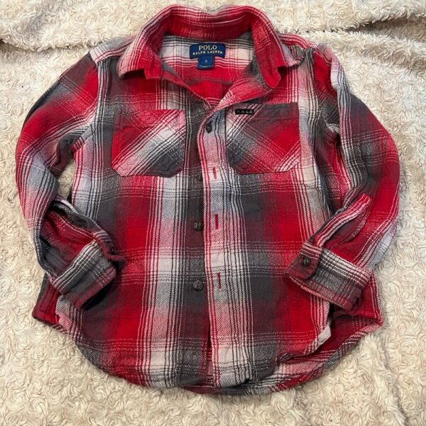 Polo, Ralph Lauren, boy’s red flannel button-up shirt, size 5