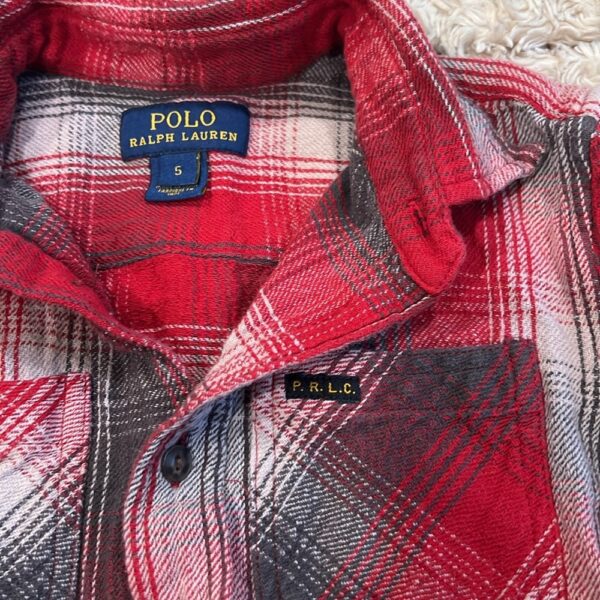 Polo, Ralph Lauren, boy’s red flannel button-up shirt, size 5