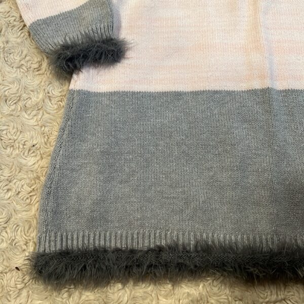Deux par Deux, pink and grey sweater dress with tights, size 3