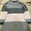 Deux par Deux, pink and grey sweater dress with tights, size 3