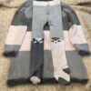 Deux par Deux, pink and grey sweater dress with tights, size 3